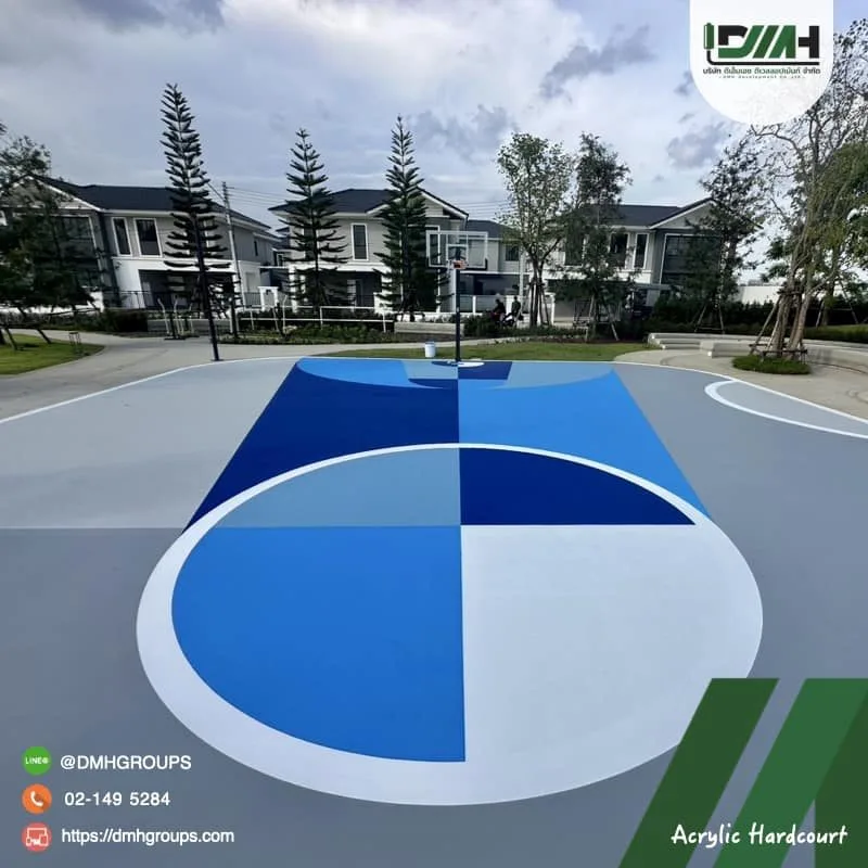 สนามบาสเกตบอล Acrylic Hardcourt